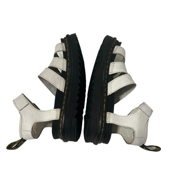 DR MARTENS Blaire Platform Chunky Sandals Three Strap White Leather Y2K Sz 7 - Picture 8 of 12